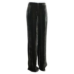 Sportmax Green Velvet Palazzo Pants L
