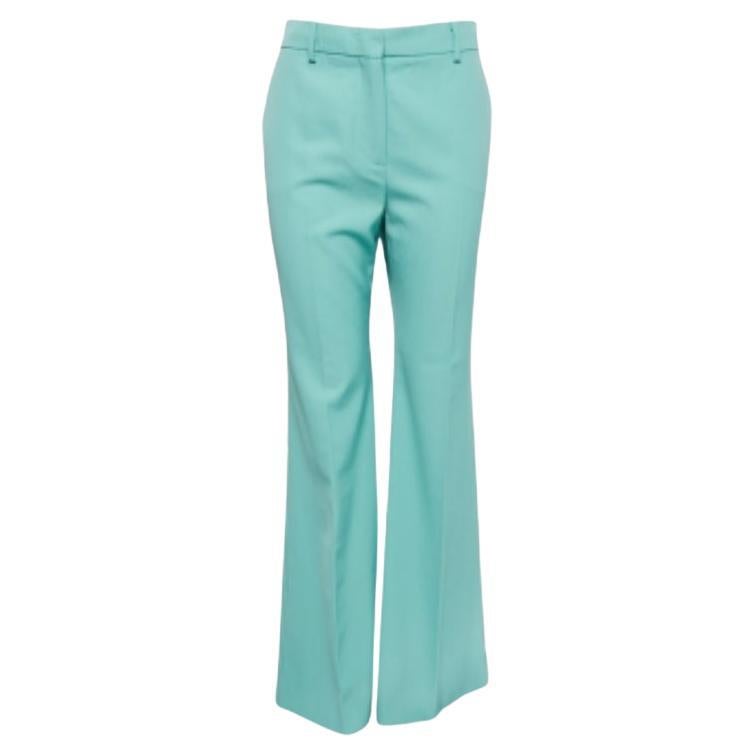Sportmax Green Wool Blend High Waist Flared Trousers L en vente
