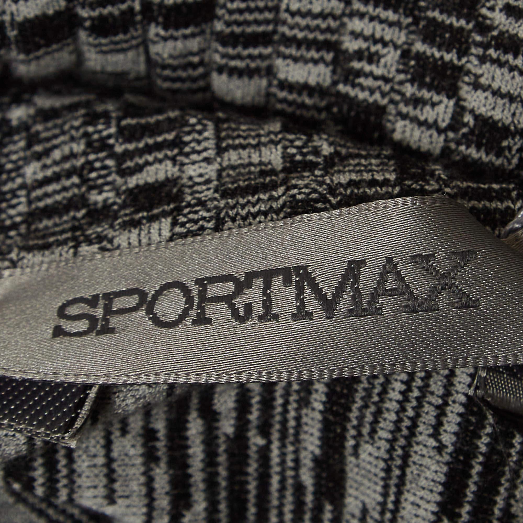 Sportmax Grey Striped Knit Contrast Side Trim High Neck Sweatshirt XL In Good Condition For Sale In Dubai, Al Qouz 2