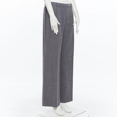 SPORTMAX pantaloni a gamba larga in misto lana vergine grigia con tasca frontale nascosta US12 29"