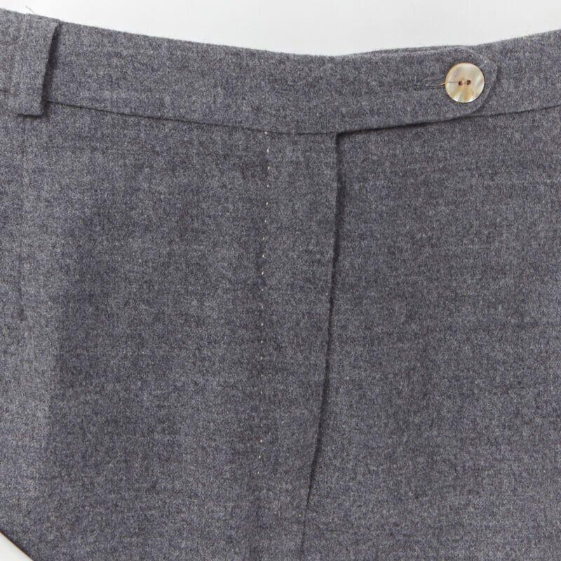 SPORTMAX pantaloni a gamba larga in misto lana vergine grigia con tasca frontale nascosta US12 29