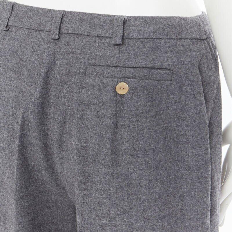 SPORTMAX pantaloni a gamba larga in misto lana vergine grigia con tasca frontale nascosta US12 29