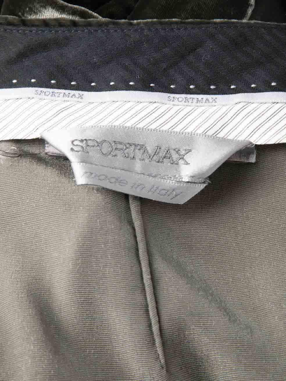 Sportmax Pantalon large en velours kaki, taille M Pour femmes en vente