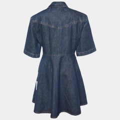 Sportmax Navy Blue Denim Panaro Mini Shirt Dress L