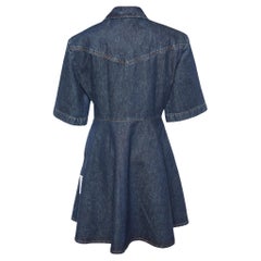 Sportmax Navy Blue Denim Panaro Mini Shirt Dress L