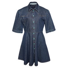 Sportmax Navy Blue Denim Panaro Mini Shirt Dress L