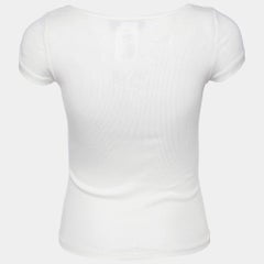 Sportmax Off White Cotton Knit Short Sleeve T-Shirt S