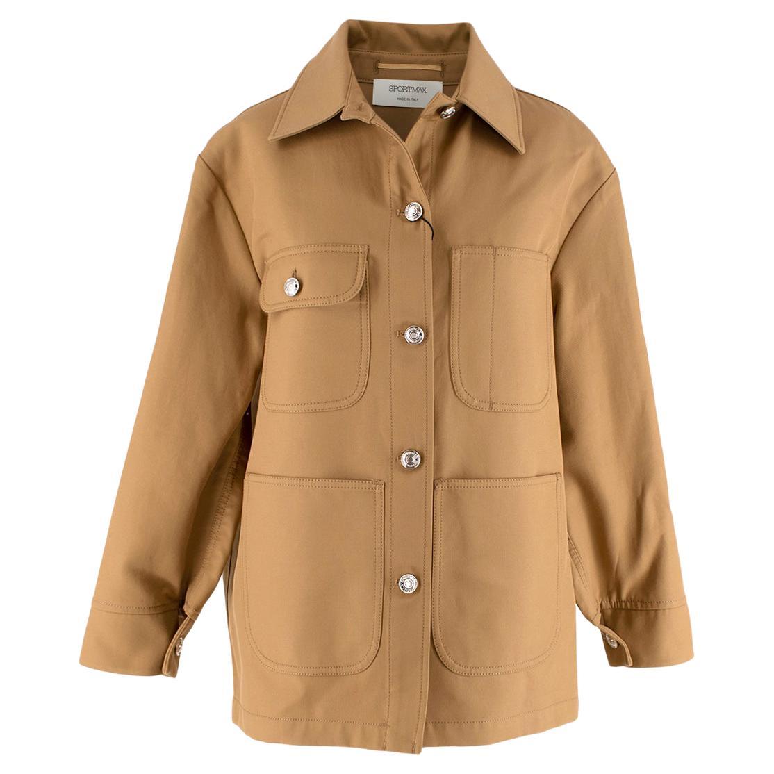 Sportmax Olmo Tobacco Cotton Jacket - US 0/2 For Sale