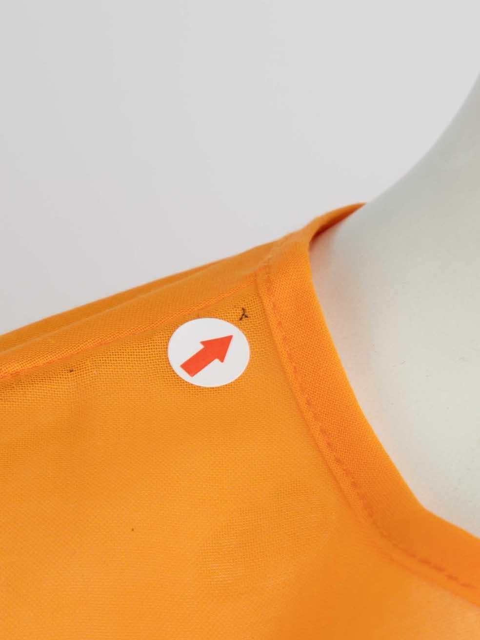 Sportmax - Robe midi à empiècements fumés en coton orange, taille M Pour femmes en vente