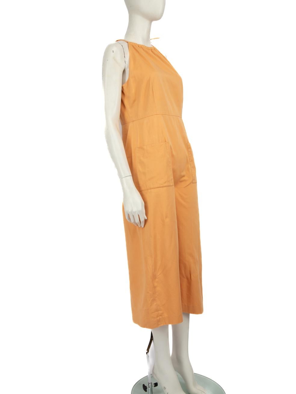 CONDITION is Very good. Minimal wear to the dress is evident, there is a small mark on the front of this used Sportmax designer resale item.
  
  
  
  Details
  
  
  Orange
  
  Cotton
  
  Dress
  
  Sleeveless
  
  Midi
  
  Shoulder tie strap
 