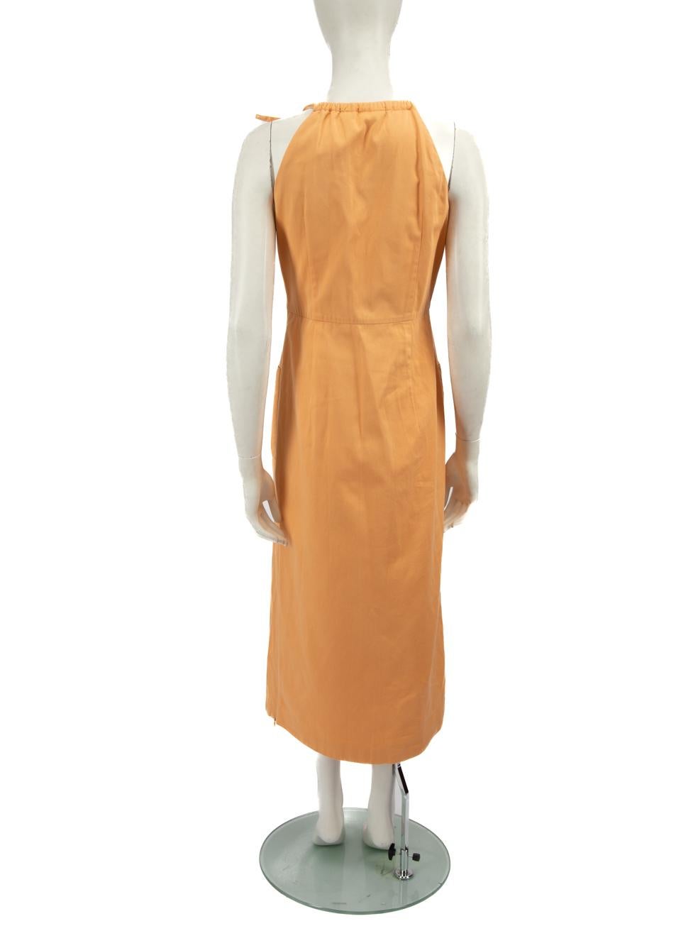 Sportmax Orange Sleeveless Midi Dress Size M In Good Condition In London, GB