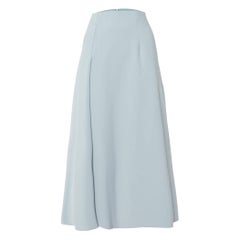 Sportmax - Jupe midi en crêpe bleu pâle L