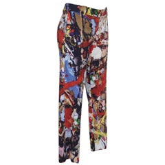 Sportmax Pantalone Pantaloni Gamba Dritta Stampa Astratta Rosso Nero Sz M. I.