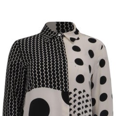 Sportmax Polka Dot Shirt Dress in Multicolor Silk
