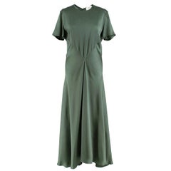 Sportmax Sage Green Envers Satin Dress IT 40