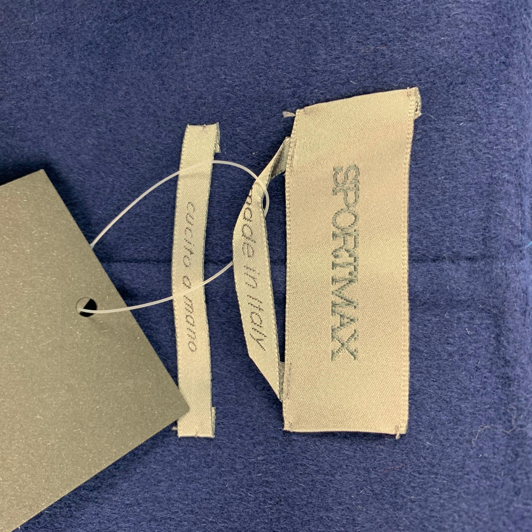 Women's SPORTMAX Size 2 Blue Virgin Wool Angora Single Breasted Coat