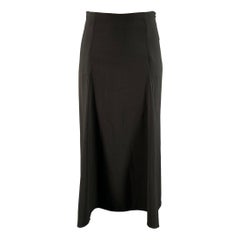 SPORTMAX Größe 4 Schwarz Wolle Mischung Mid-Calf-Rock