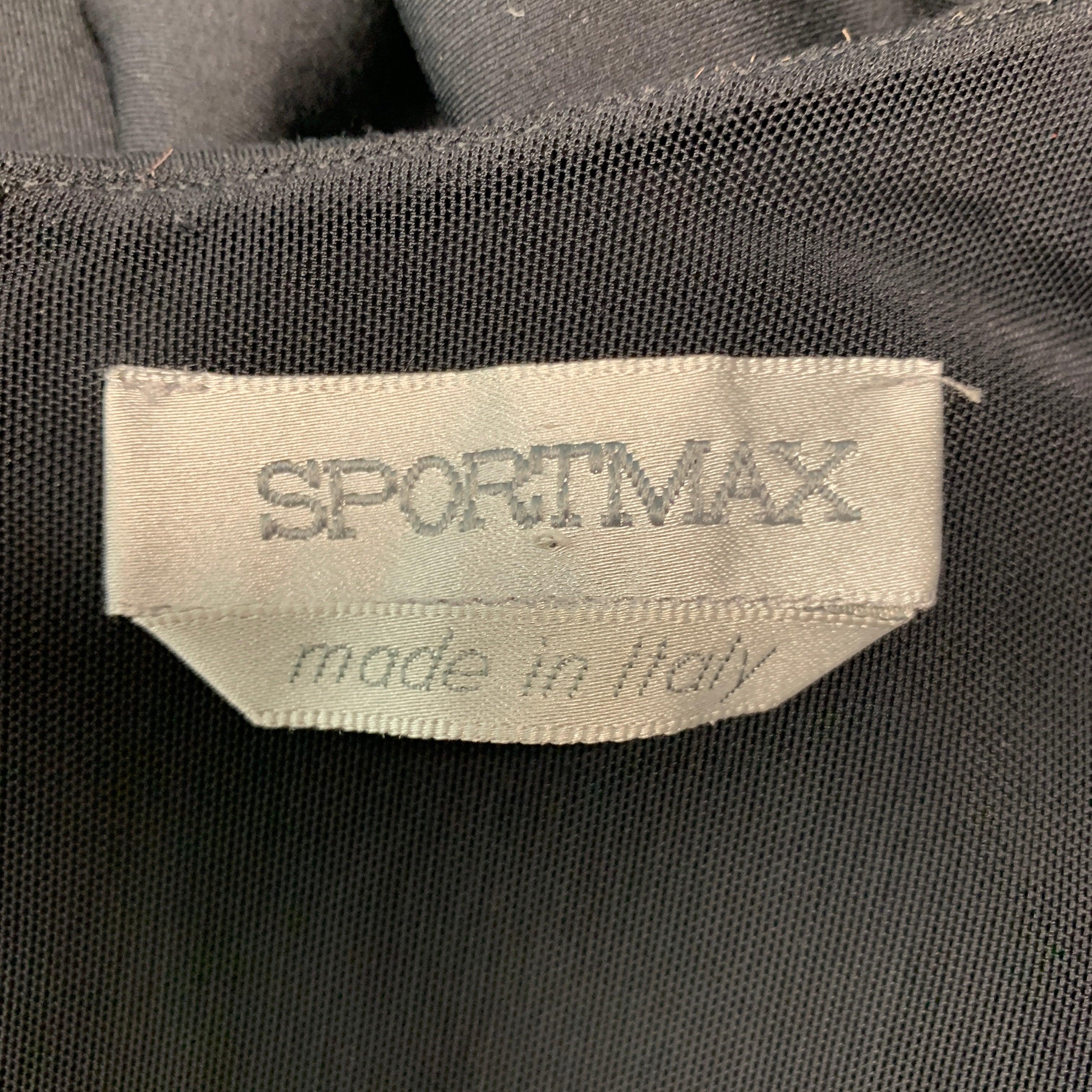 SPORTMAX Taille L Robe à manches courtes en nylon noir Eastane en vente 1