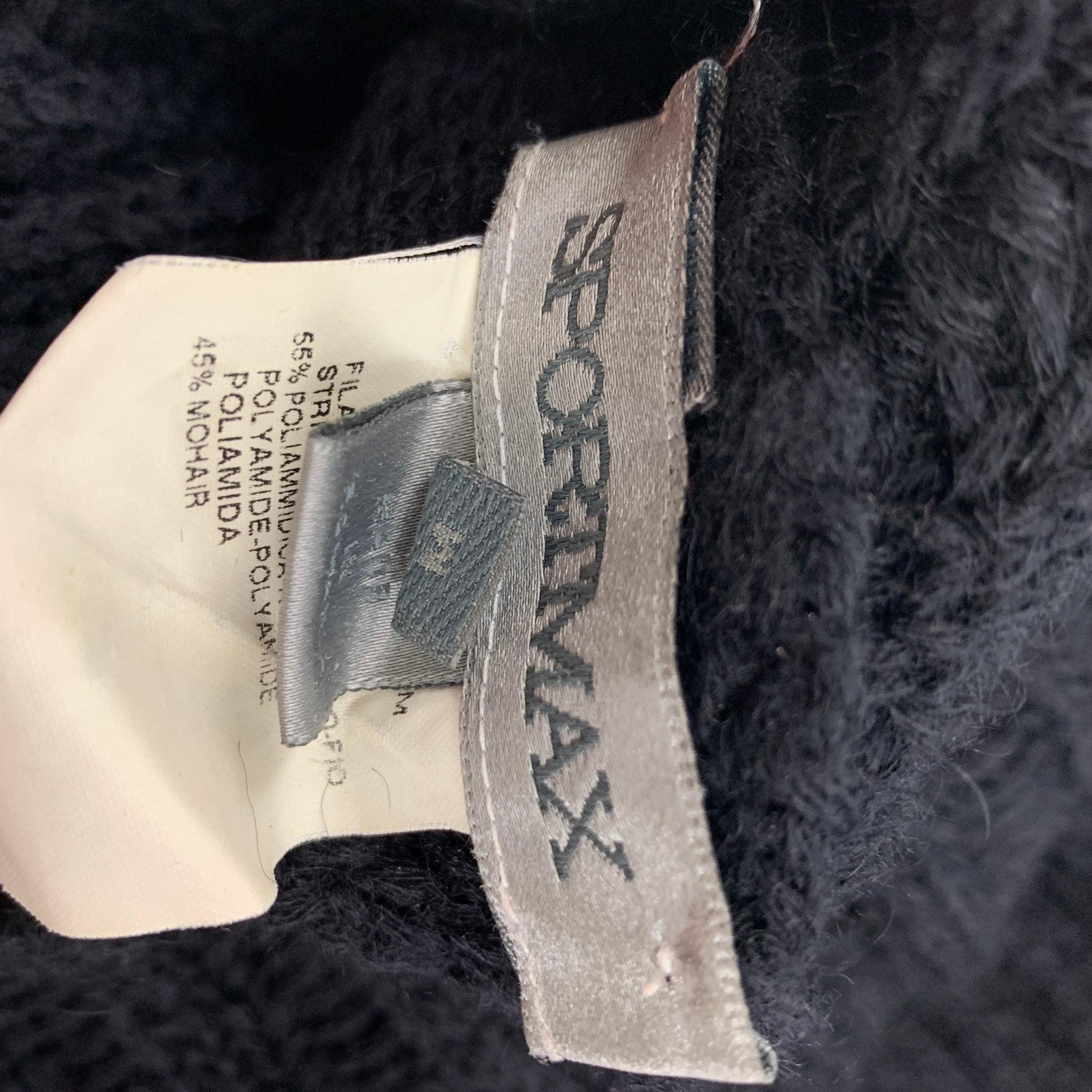 SPORTMAX Size M Black Nylon Mohair Turtleneck Sweater For Sale 1
