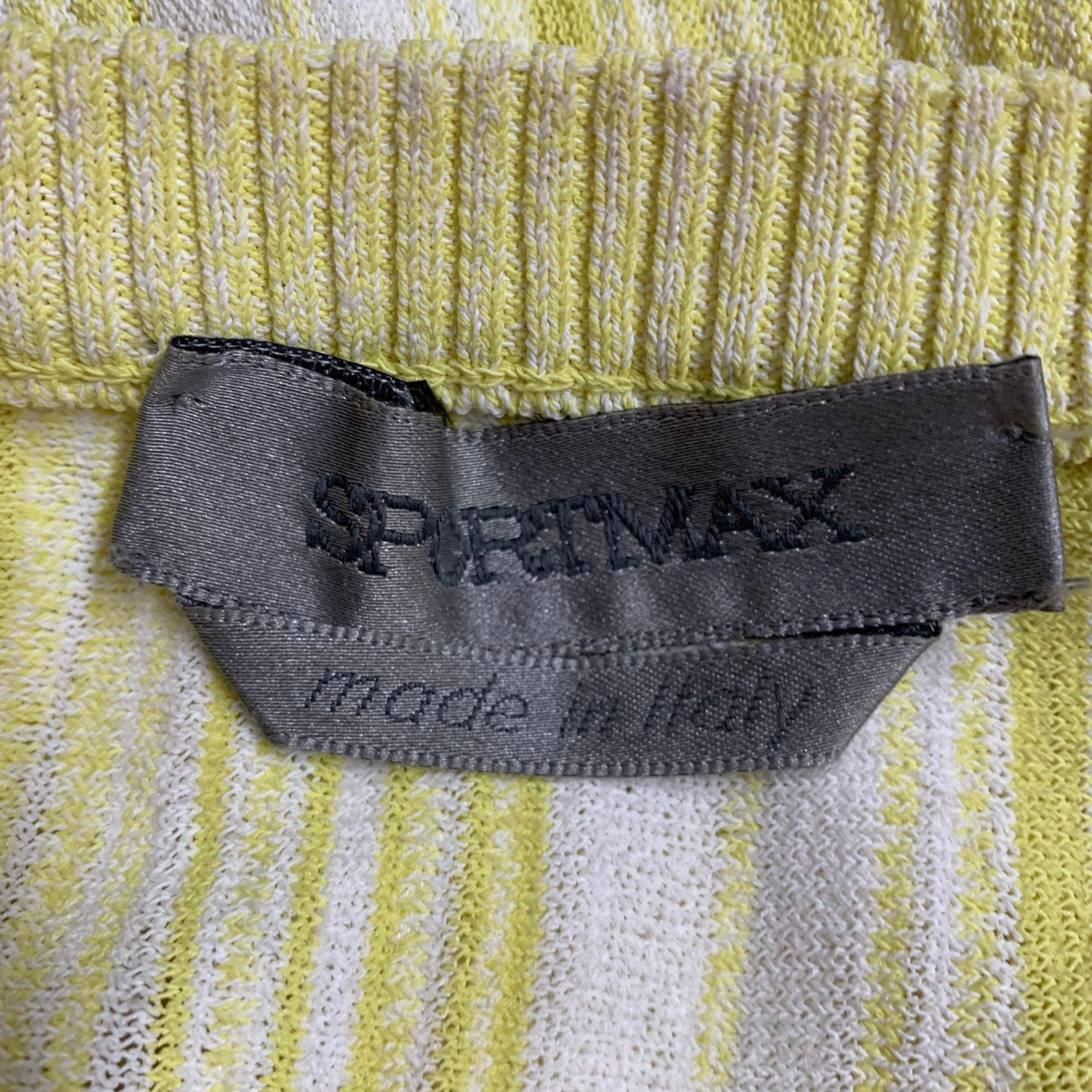 SPORTMAX Size M Yellow Pink Rib Knit Crew Neck Casual Top For Sale 1