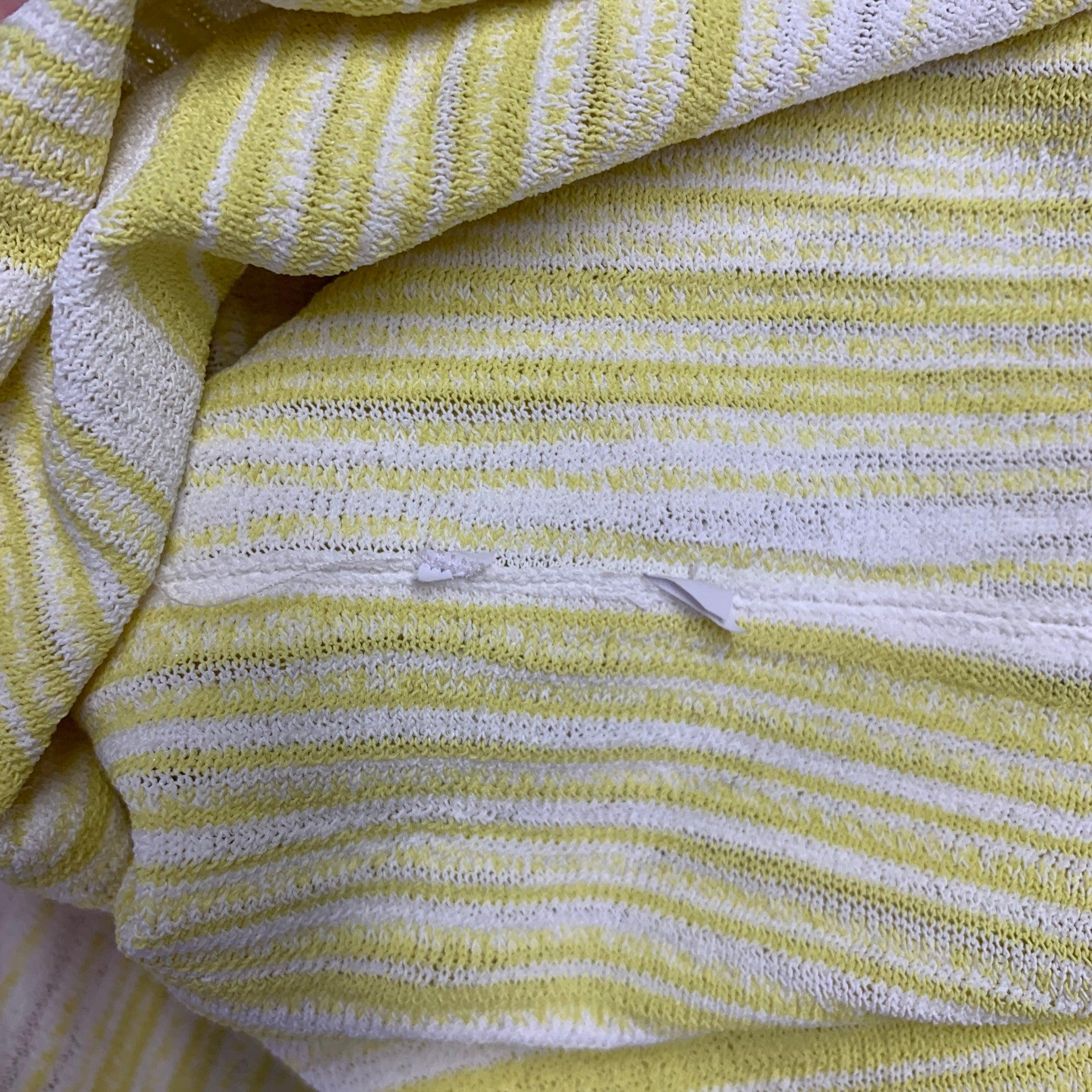 SPORTMAX Size M Yellow Pink Rib Knit Crew Neck Casual Top For Sale 2