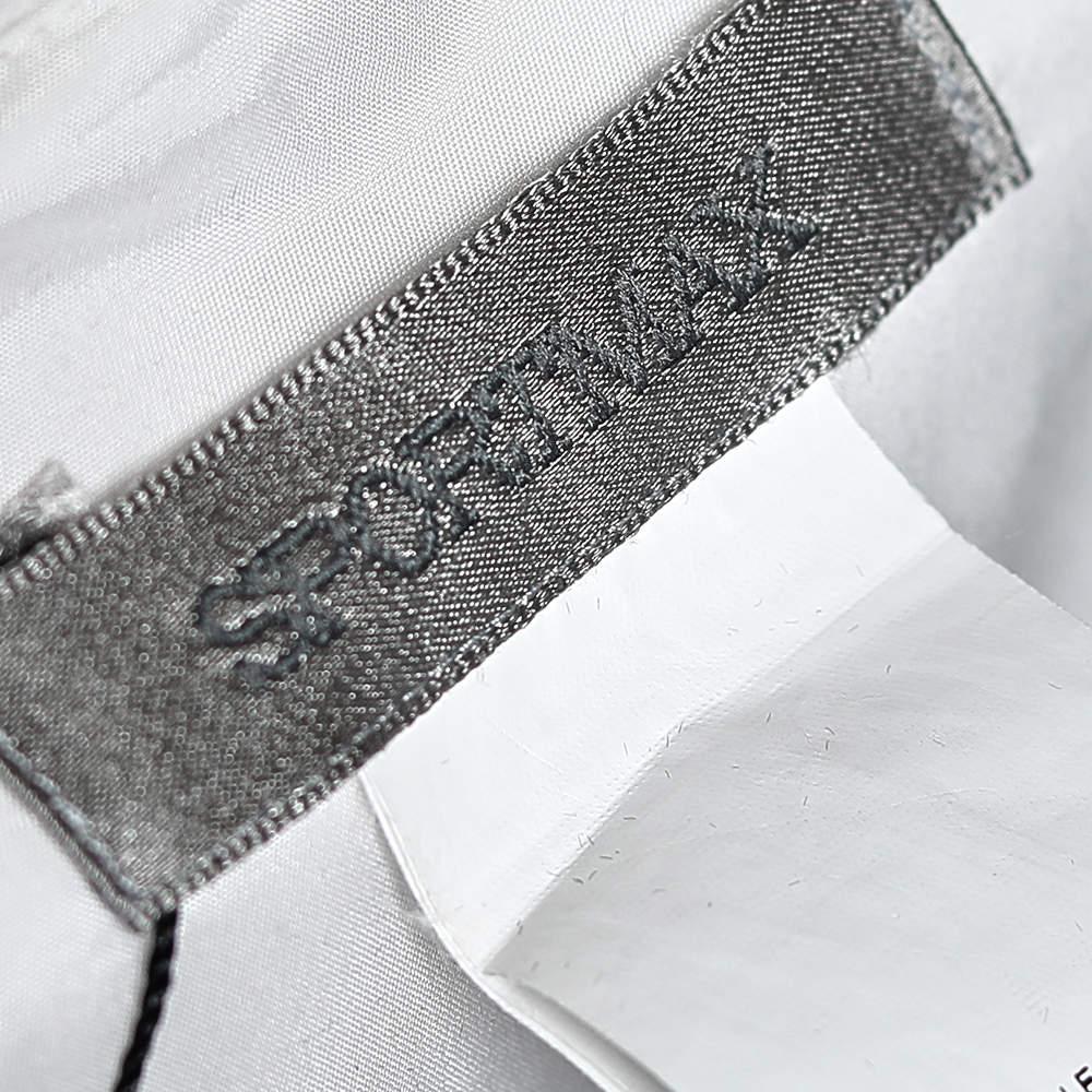De las mujeres Sportmax Blanco Vestido de crepé sin mangas de línea A con estampado de cactus S