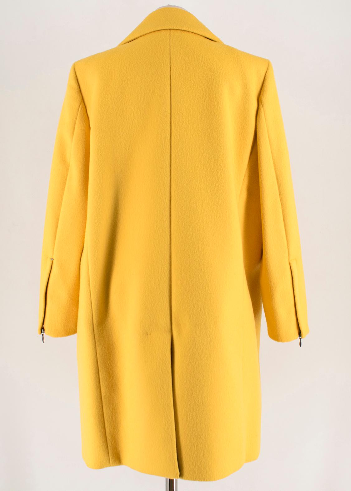 Women's Sportmax Yellow Wool & Cashmere Zarda Coat 16 GB