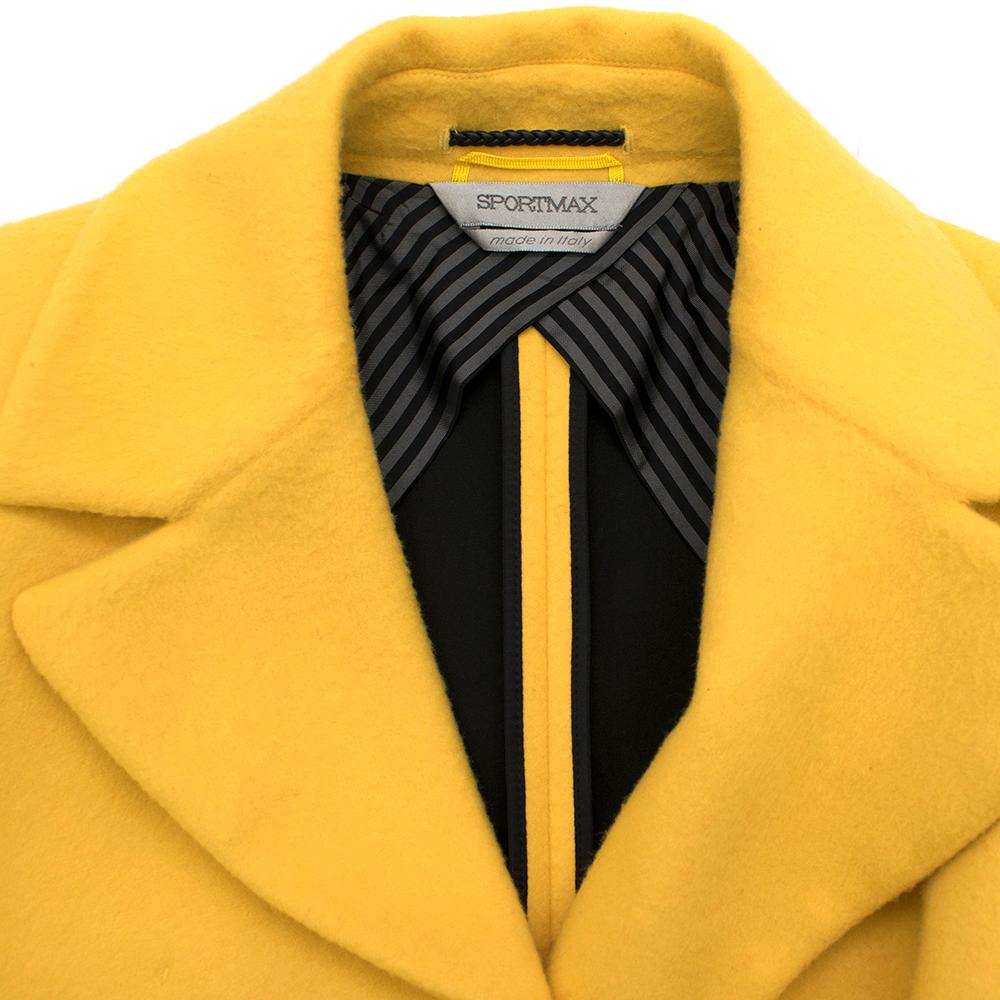 Sportmax Yellow Wool & Cashmere Zarda Coat 16 GB 1