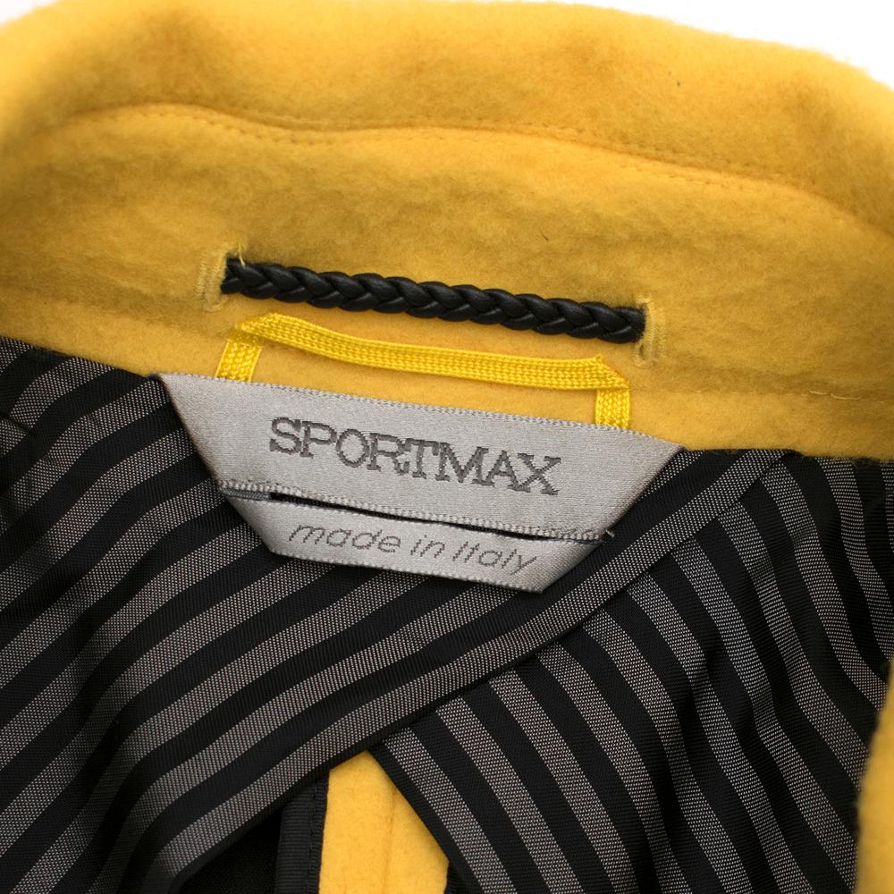 Sportmax Yellow Wool & Cashmere Zarda Coat 16 GB 2