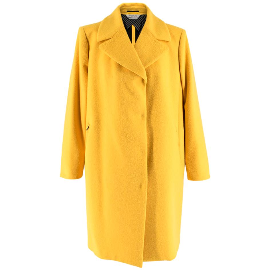 Sportmax Yellow Wool & Cashmere Zarda Coat 16 GB
