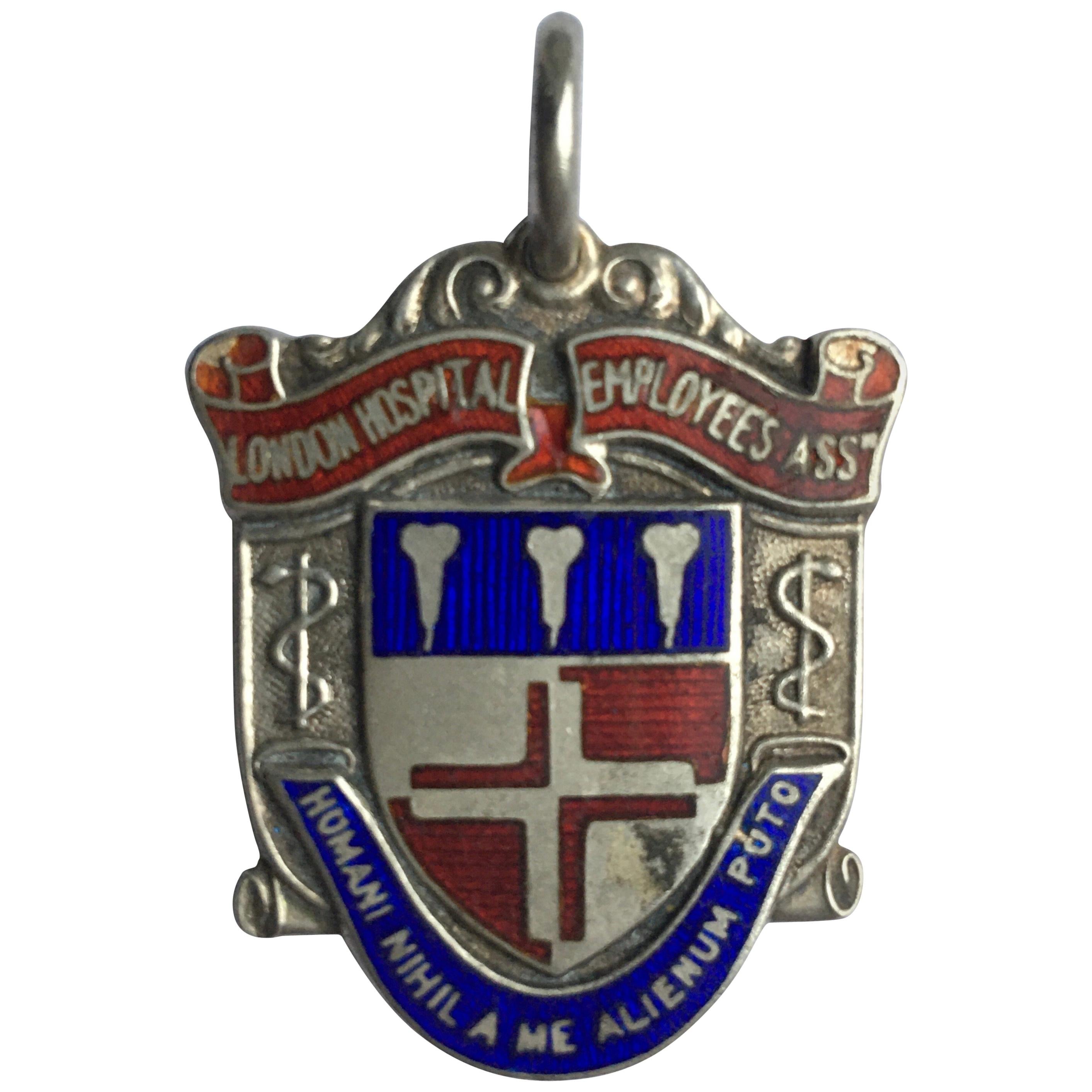 Sports Enamel or Silver Vintage Medal Pendant For Sale