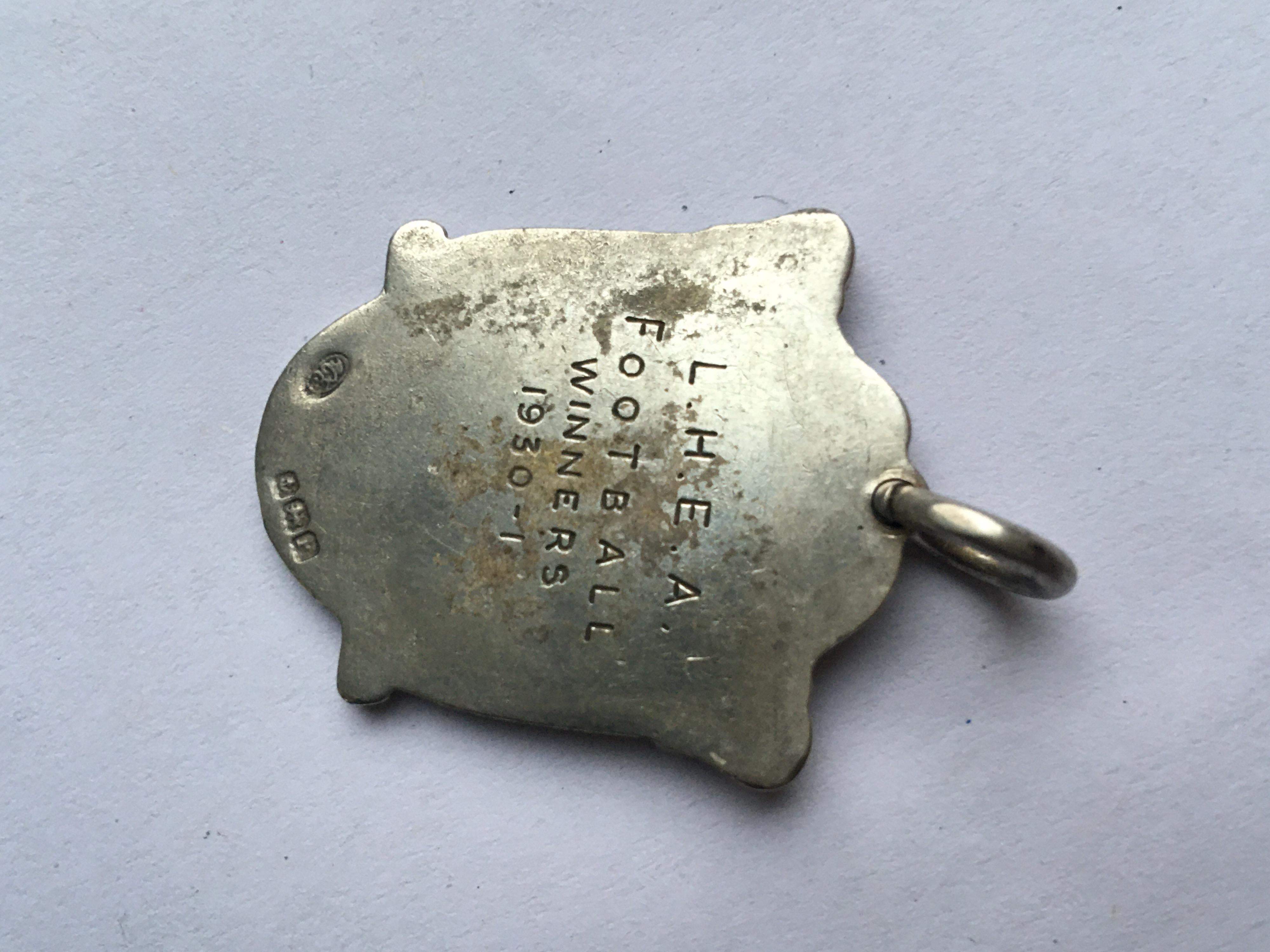 Sports Enamel or Silver Vintage Medal Pendant In Good Condition For Sale In Carlisle, GB