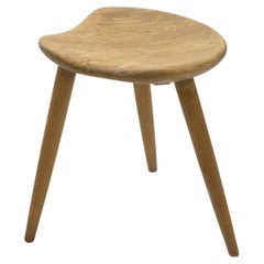 Vintage Sportstuge Stool in Solid Pine Made in Norway by Norsk Husflid, circa 1950s