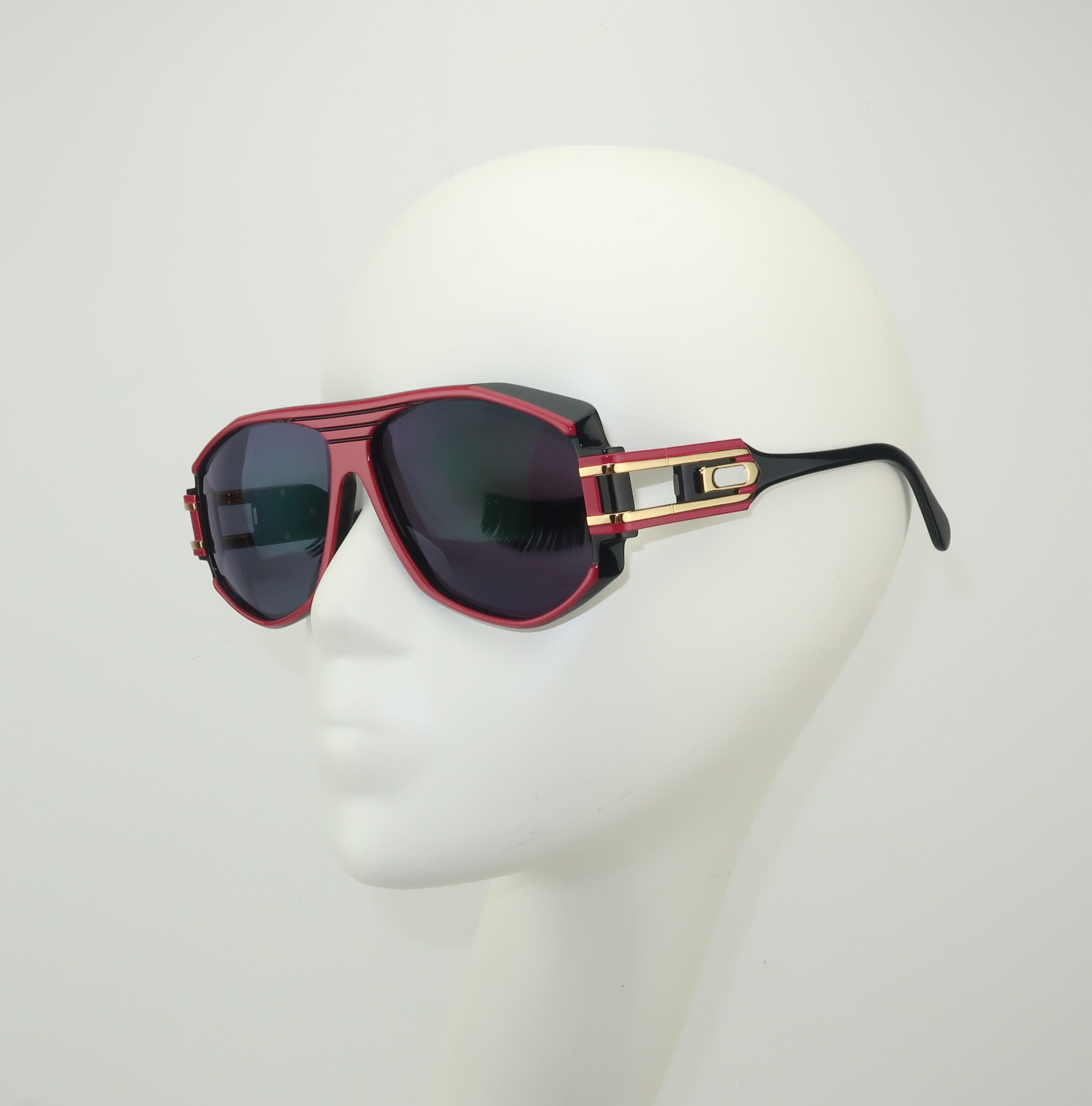 Sporty Cazal Legends Model 163 Red & Black Sunglasses 2