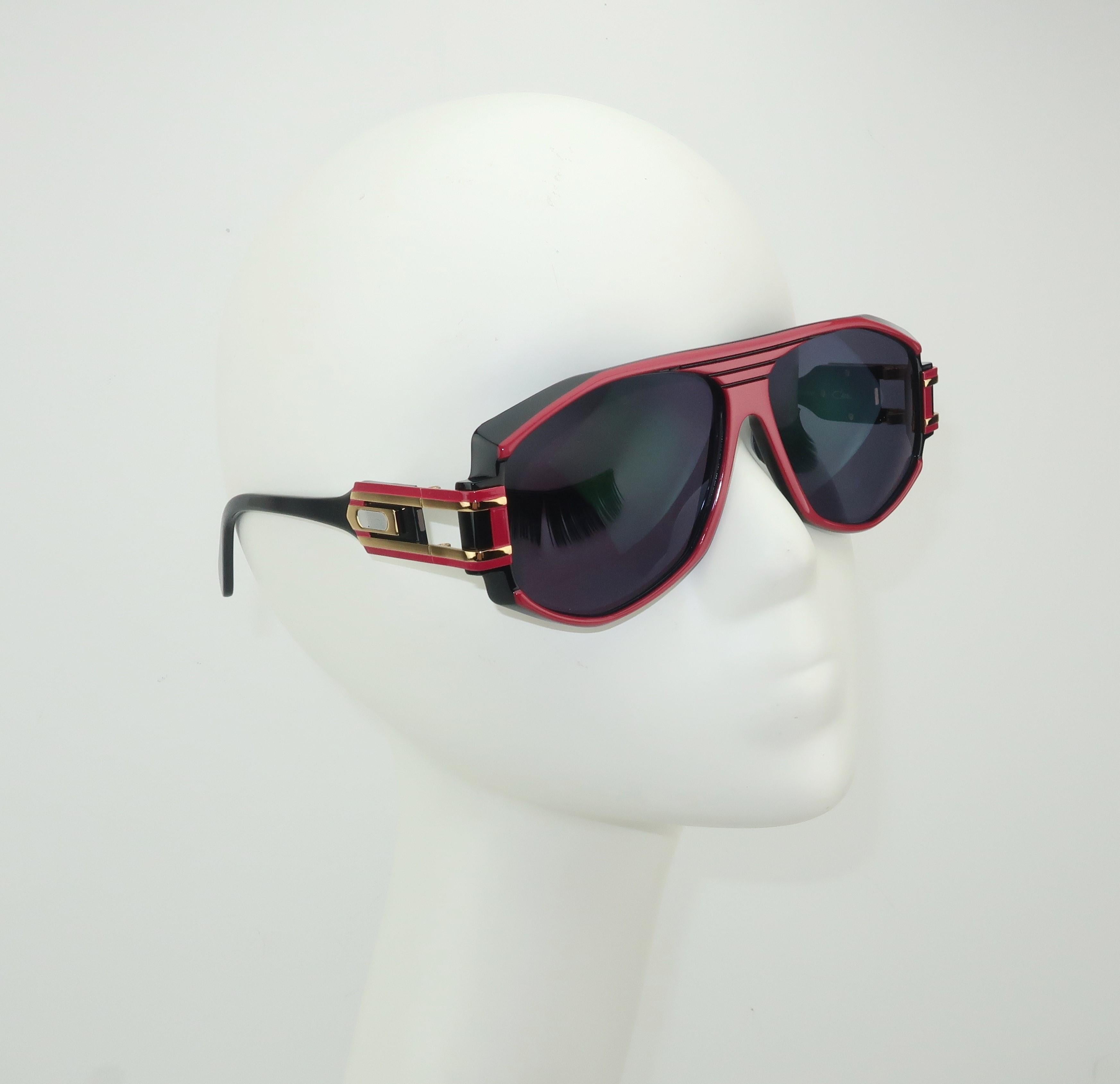 Sporty Cazal Legends Model 163 Red & Black Sunglasses 1