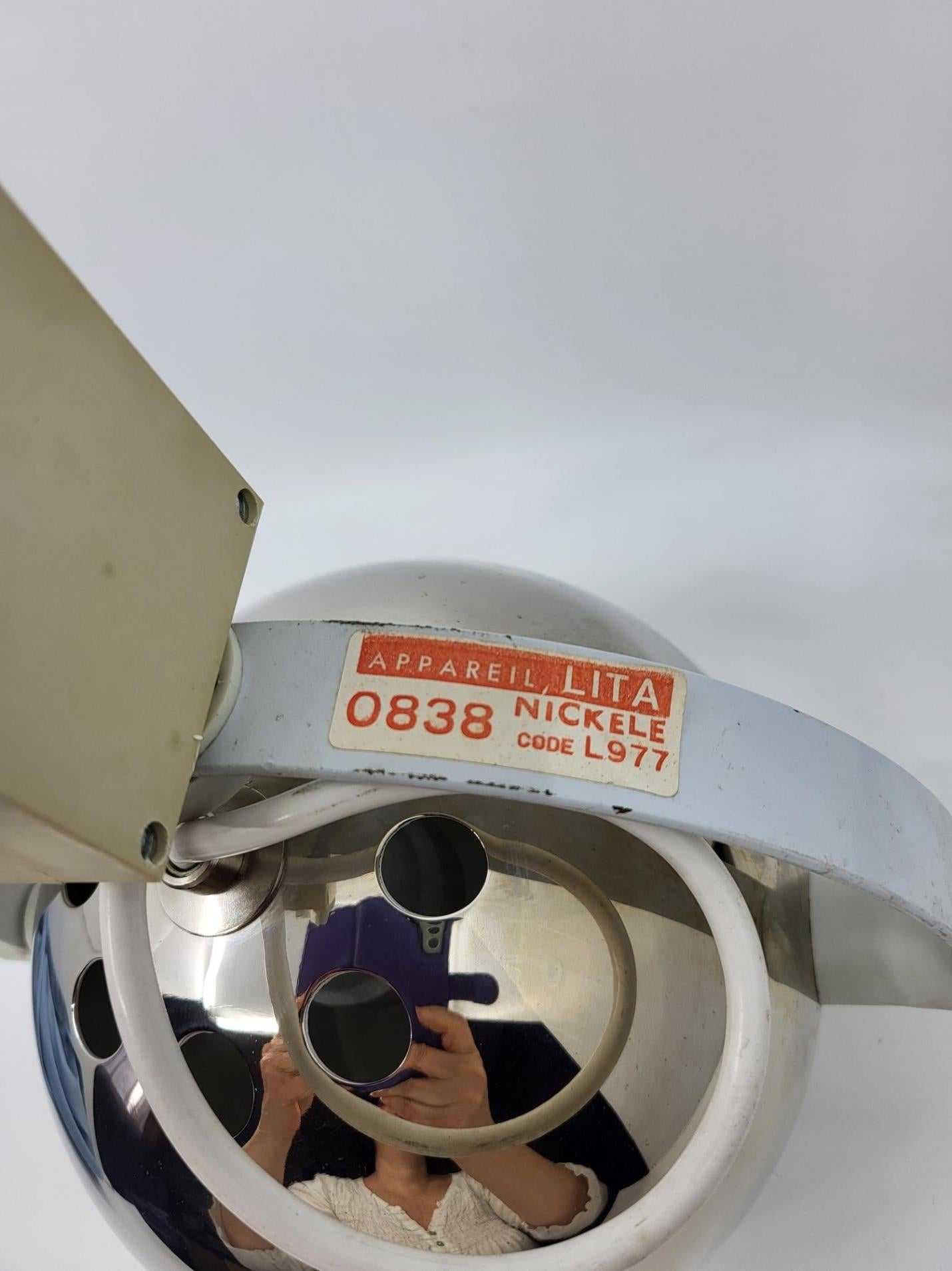 Spot orientable Lita Eyeball par Nokia 1970 In Fair Condition For Sale In London, England