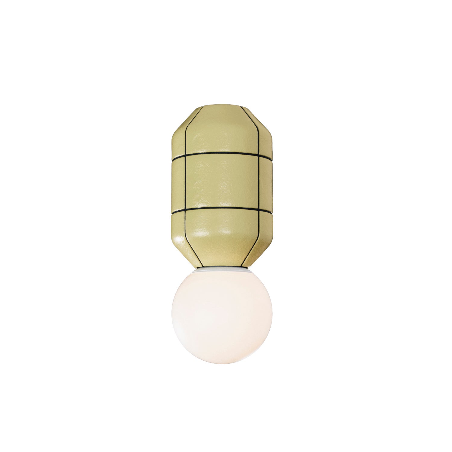 Spot Pendant Lamp Ceramic Base Yellow with black Modern Handcrafted