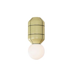 Spot Pendelleuchte Keramiksockel Gelb mit Schwarz Modern Handgefertigt