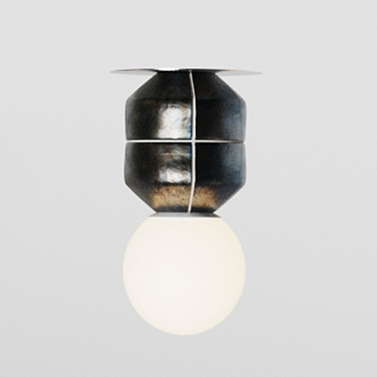 Petite lampe spot en céramique organique moderne, éclairage brutaliste wabi sabi du milieu du siècle dernier