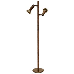 Spotlight Floor Lamp in Brass and Cork