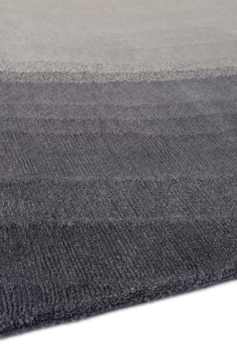 Spotlight Silver HandKnotted 10x8 Rug in Wool and Silk by David Rockwell For Sale at 1stDibs