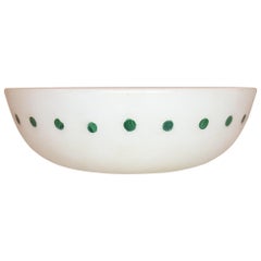 Spotted Bowl Inlay in White Marble Handcrafted in India by Stephanie Odegard