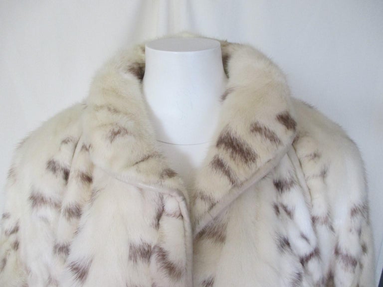 Spotted Design White Mink Fur Coat For Sale at 1stDibs