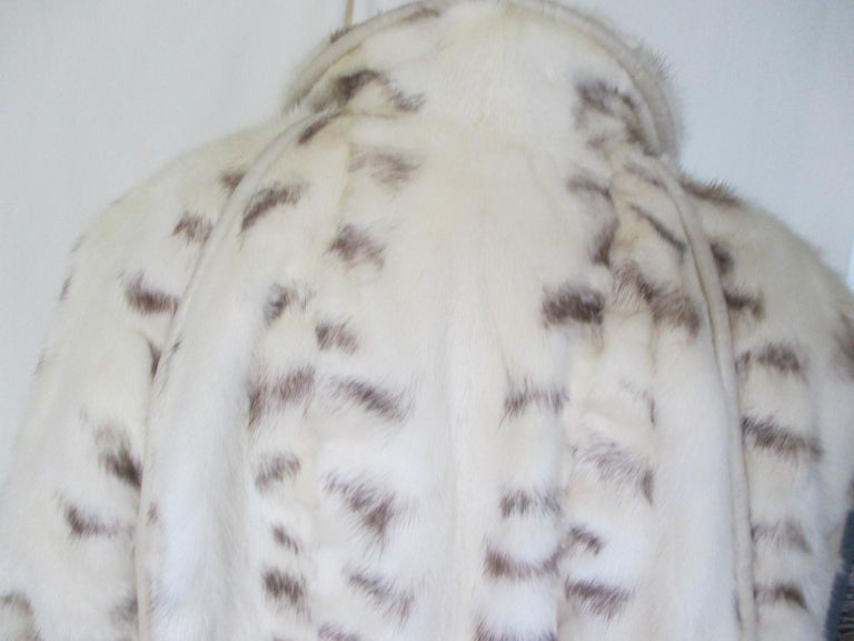 Spotted Design White Mink Fur Coat For Sale at 1stDibs