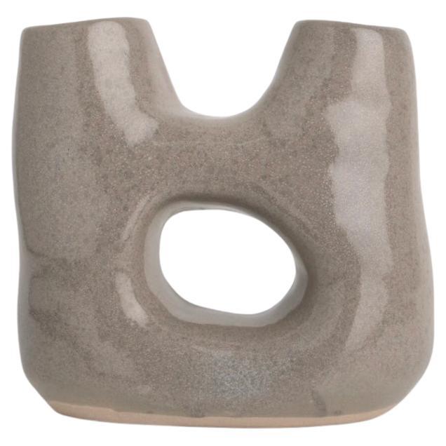 Spotted Gray Duality No. 03 Stoneware Vase by Camila Apaez For Sale