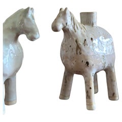 Vaso Spotted Horse in ceramica (Yellowstone Wild Life) Gres bianco, smalto lucido