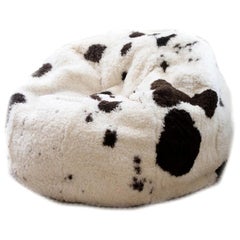 Spotted Shearling Sheepskin Bean Bag Chair, Made in Australia