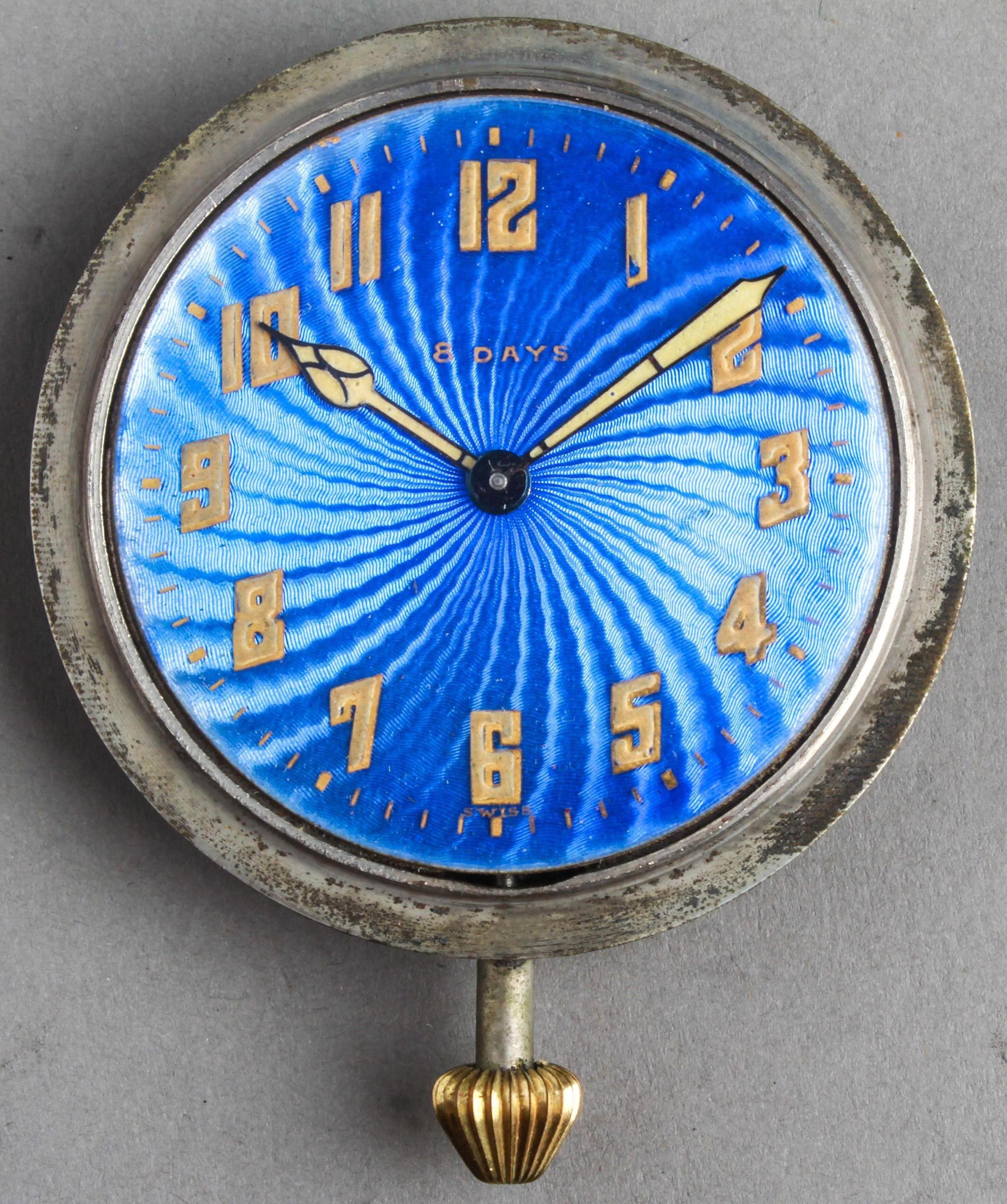 Sprague & Co. Swiss Guilloche Enamel Travel Clock 3