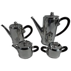 Spratling Sterling Silver Coffee and Tea Set with Jaguar Finials