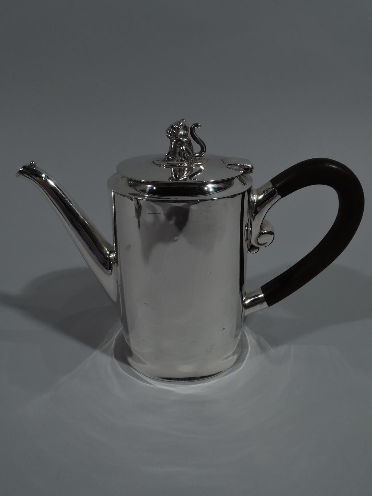 Spratling Sterling Silver Coffee and Tea Set with Jaguar Finials For Sale 2